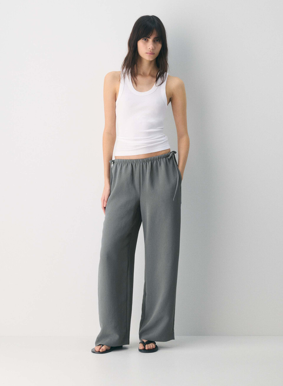 artisan pant - crepette mÖrkgrÅ