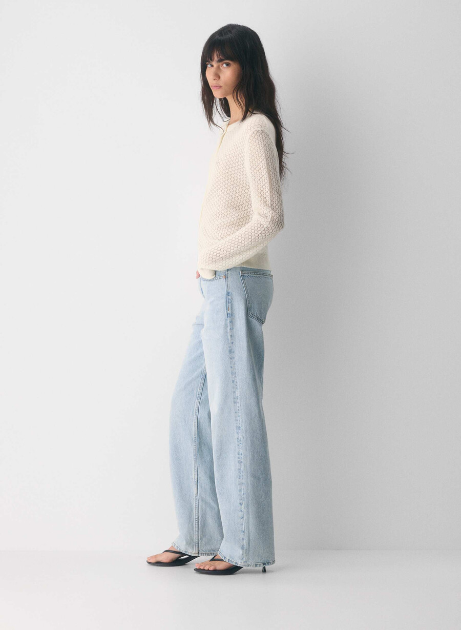 comma wool cashmere cardigan ljus bjÖrk