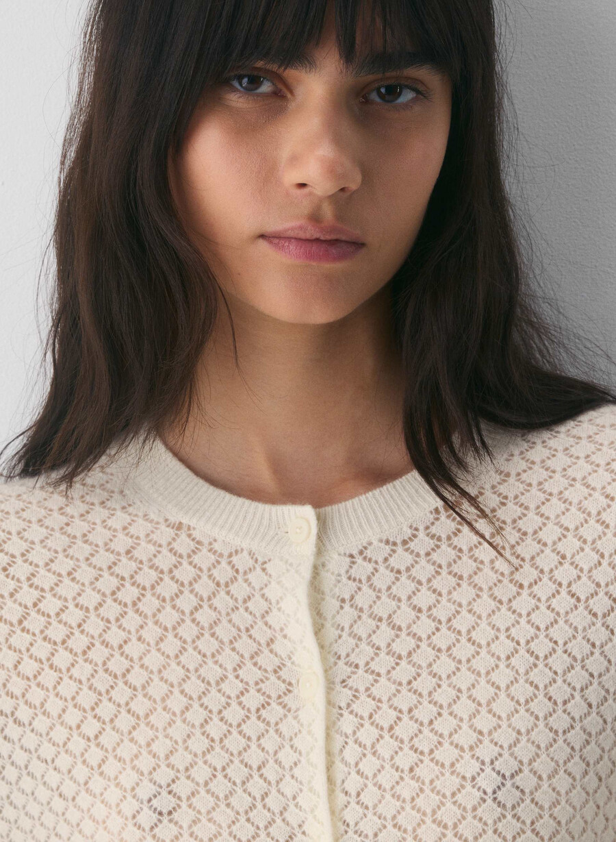 comma wool cashmere cardigan ljus bjÖrk