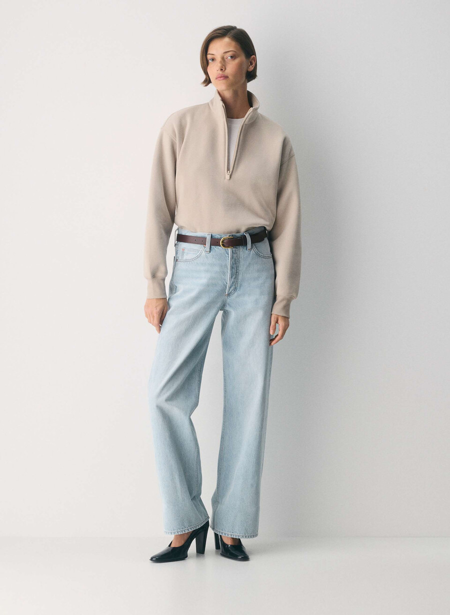 denim forum 90-tals vintagejeans med låg midja och manschett 15 år blÅ