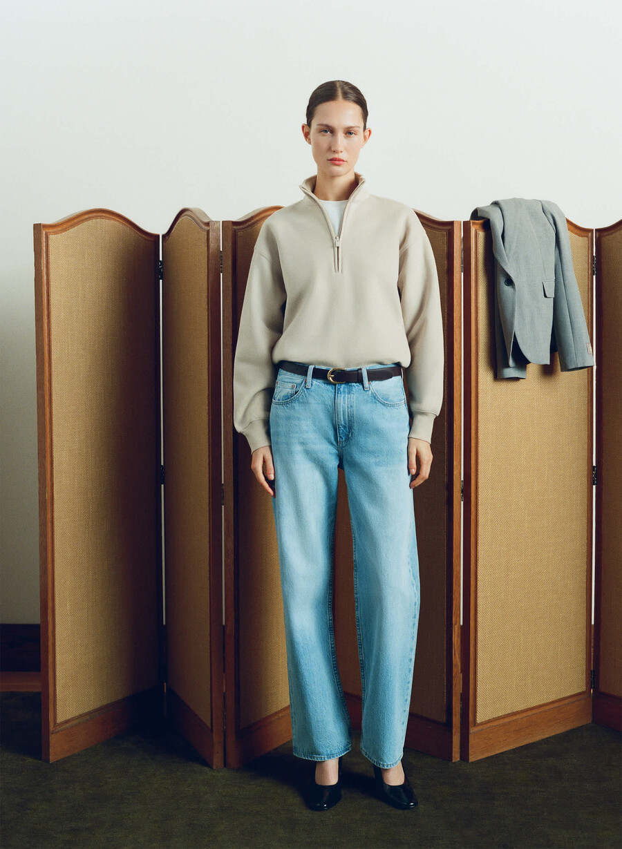 denim forum 90-tals vintagejeans med låg midja och manschett 15 år blÅ