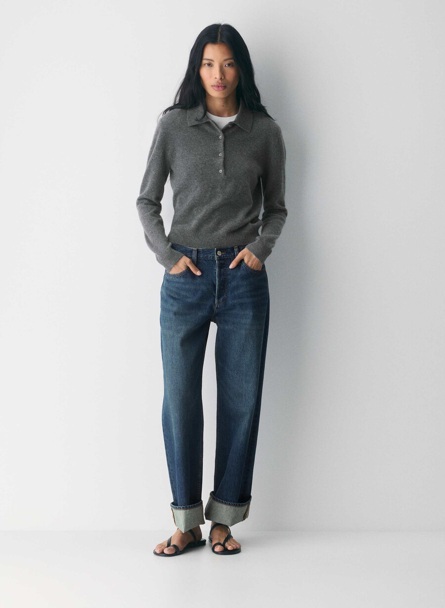 denim forum 90-talets vintagejeans med låg midja och manschett be about dark bleu