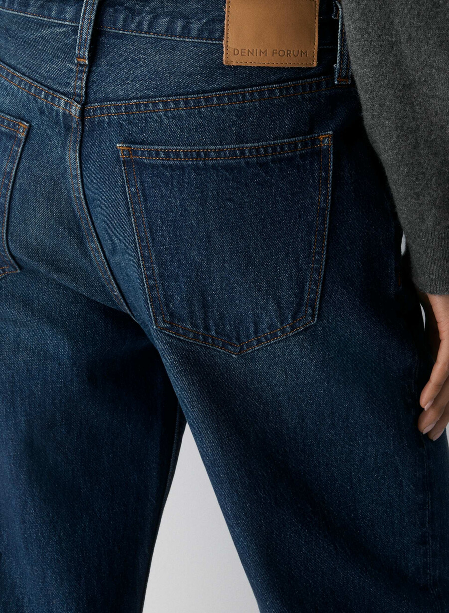 denim forum 90-talets vintagejeans med låg midja och manschett be about dark bleu