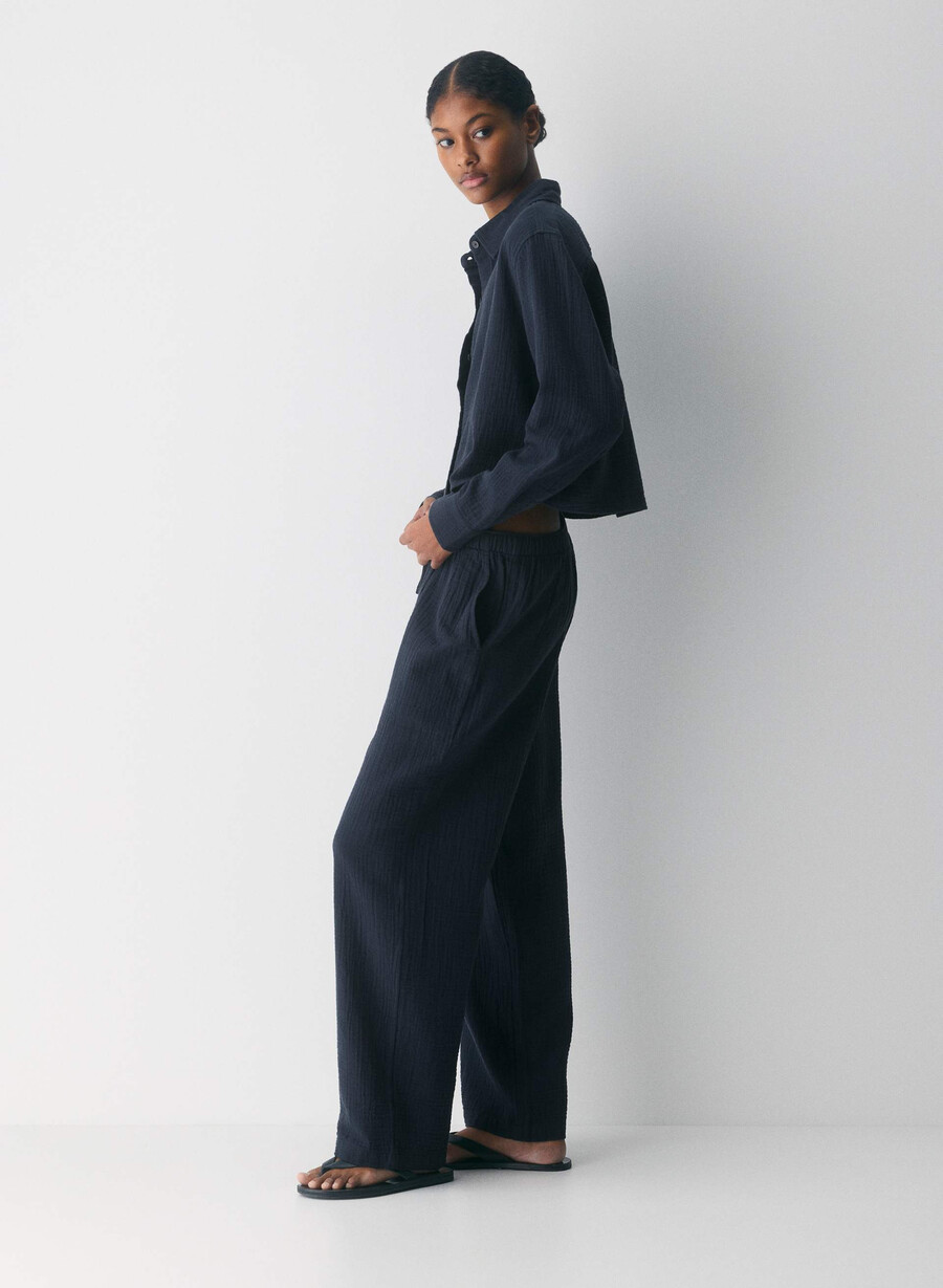 airplush cotton sail cropped skjorta admiral