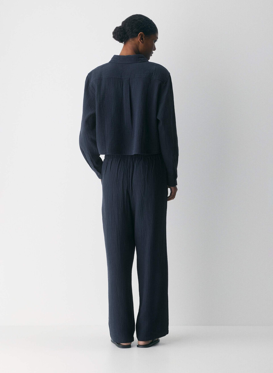 airplush cotton sail cropped skjorta admiral