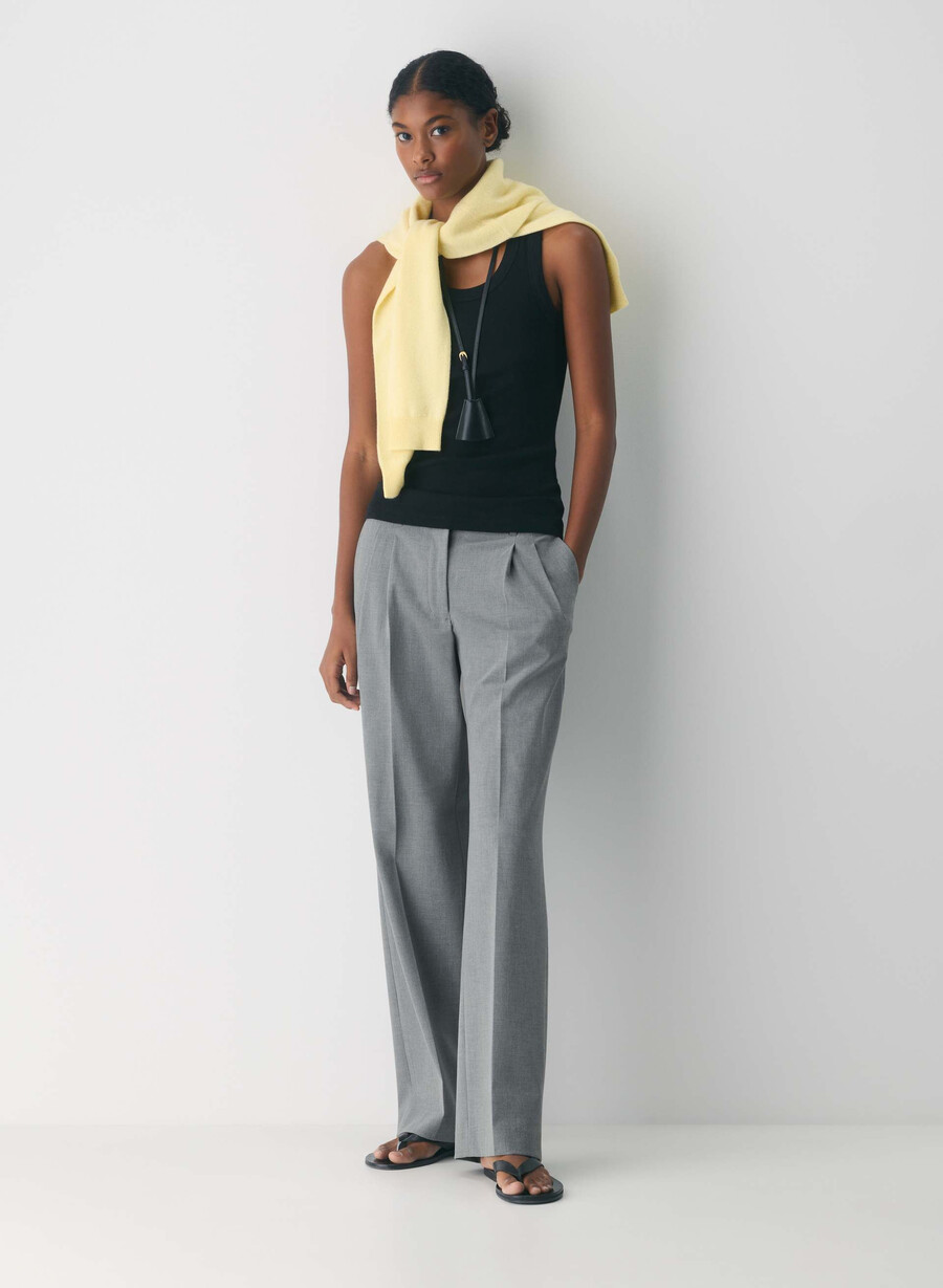 the effortless pant lo-rise - reessential light heather mÖrkgrÅ