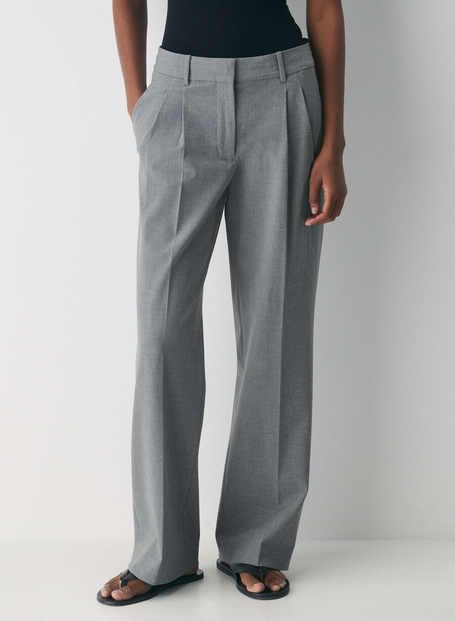 the effortless pant lo-rise - reessential light heather mÖrkgrÅ
