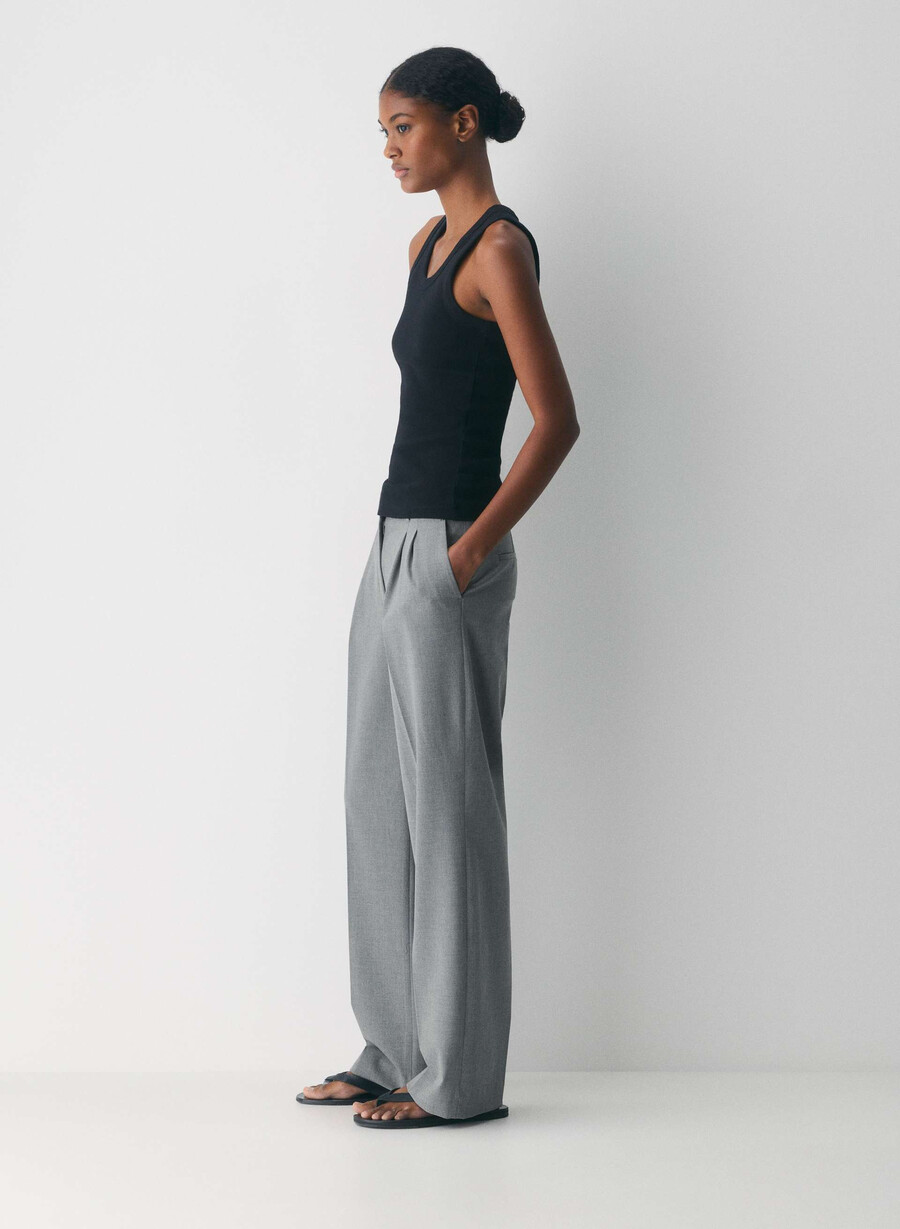 the effortless pant lo-rise - reessential light heather mÖrkgrÅ