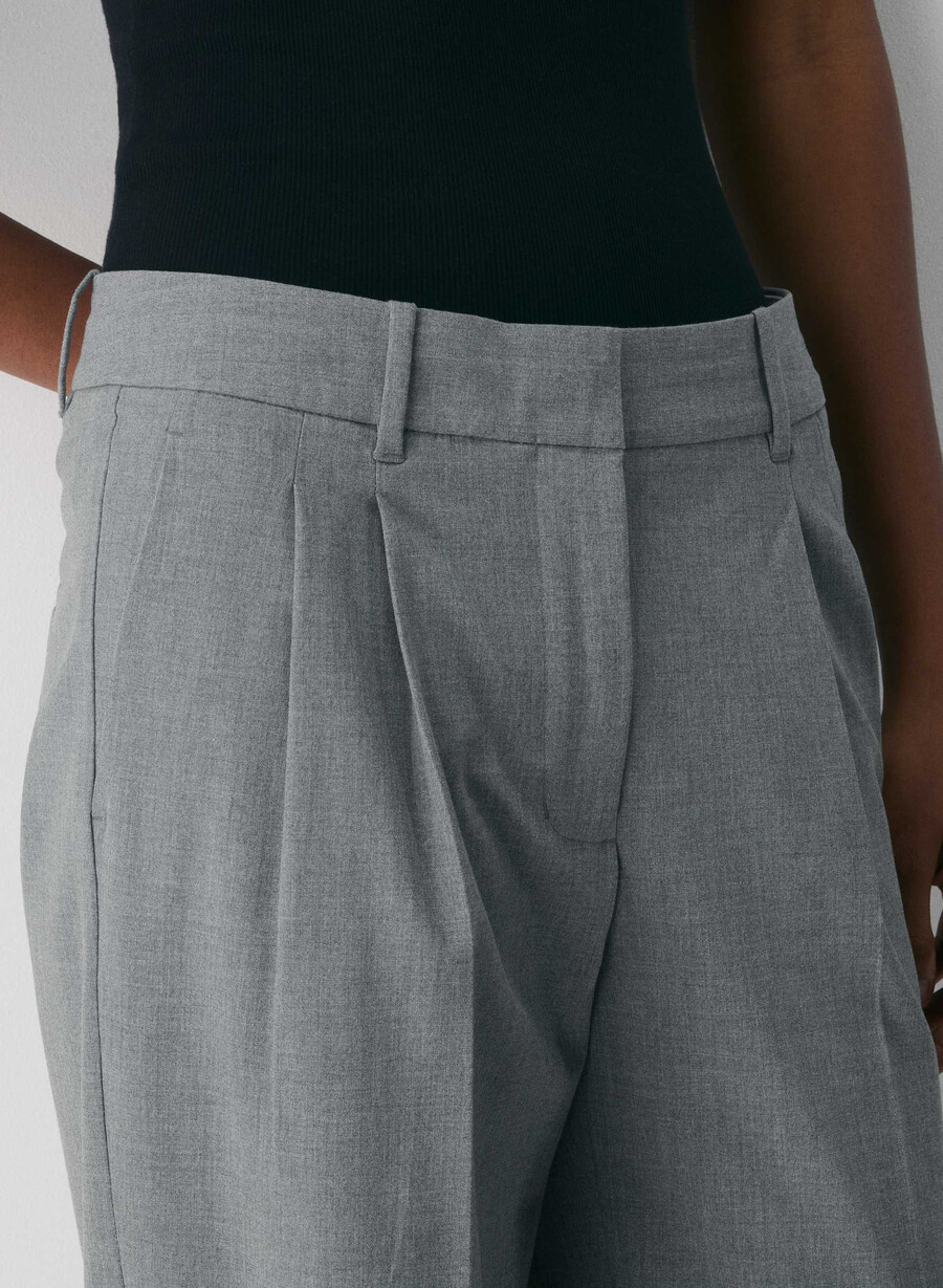 the effortless pant lo-rise - reessential light heather mÖrkgrÅ