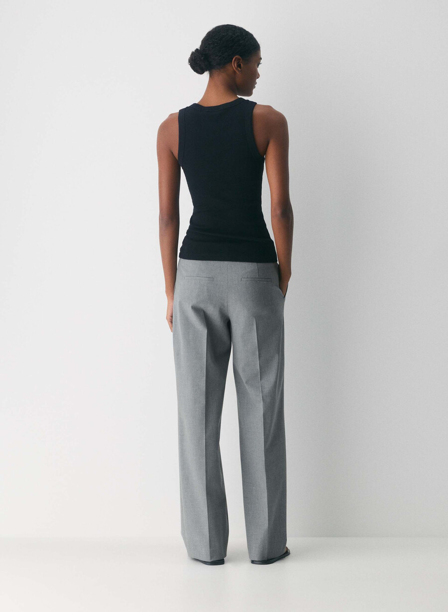 the effortless pant lo-rise - reessential light heather mÖrkgrÅ