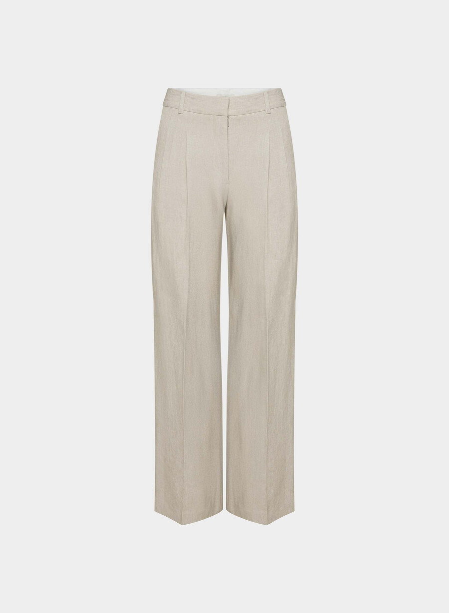 the effortless pant - linne odÄrgad mÖrk ecru