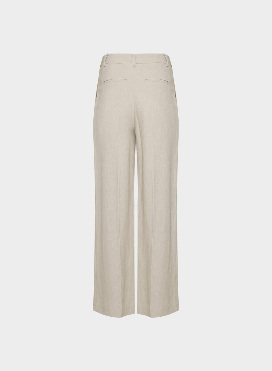 the effortless pant - linne odÄrgad mÖrk ecru