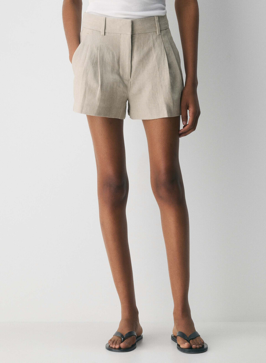 the effortless short mini - linne odÄrgad mÖrk ecru