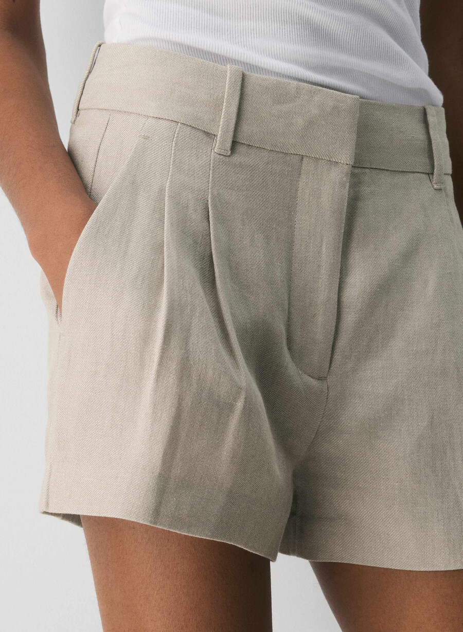 the effortless short mini - linne odÄrgad mÖrk ecru