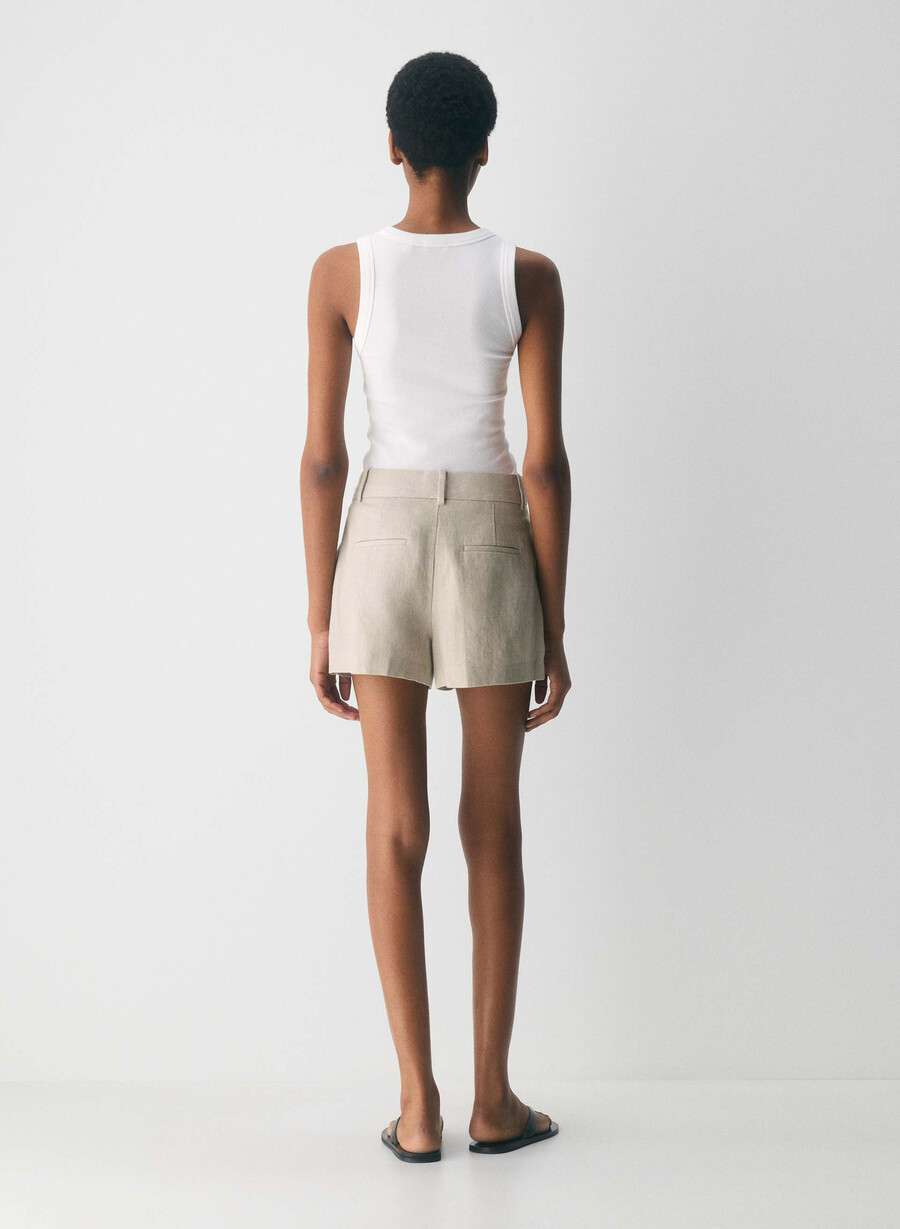 the effortless short mini - linne odÄrgad mÖrk ecru