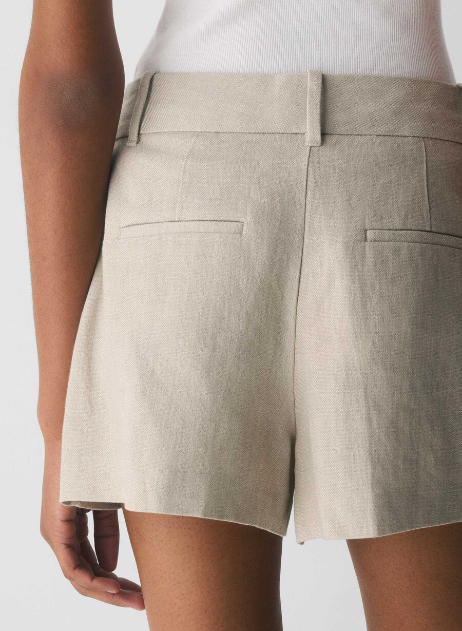 the effortless short mini - linne odÄrgad mÖrk ecru