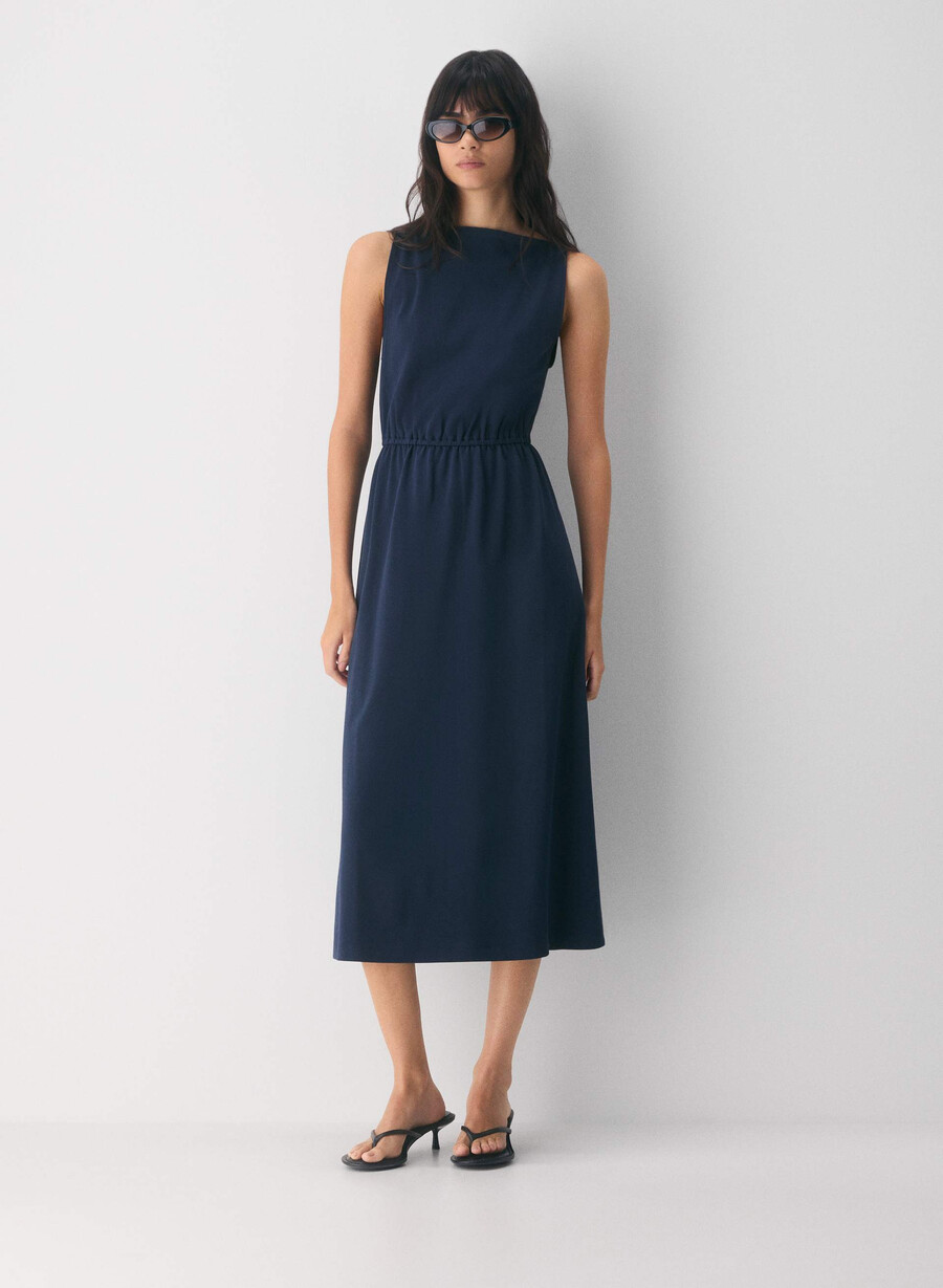 interlock cotton libretto dress admiral