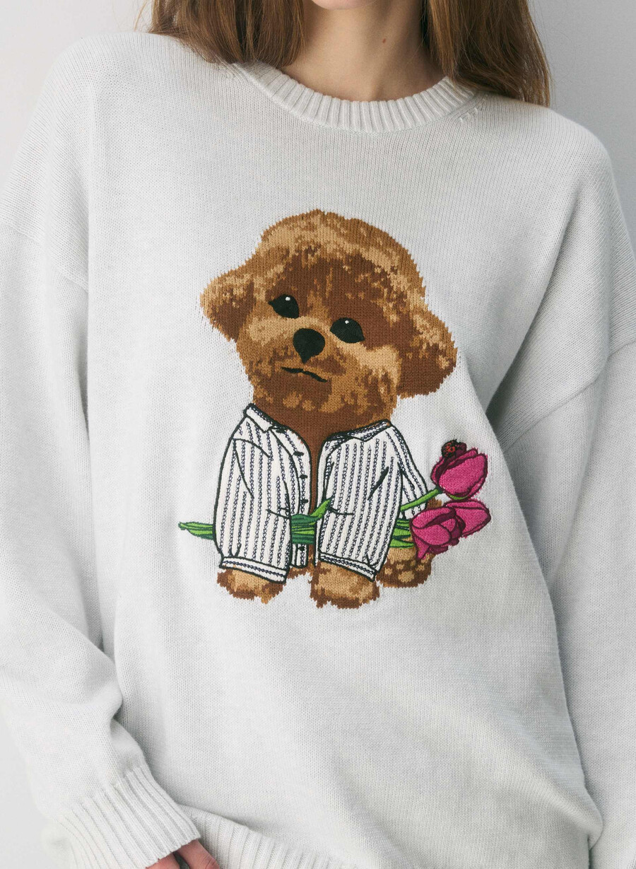 cotton charm peggy icon tröja hthr cl wt brun