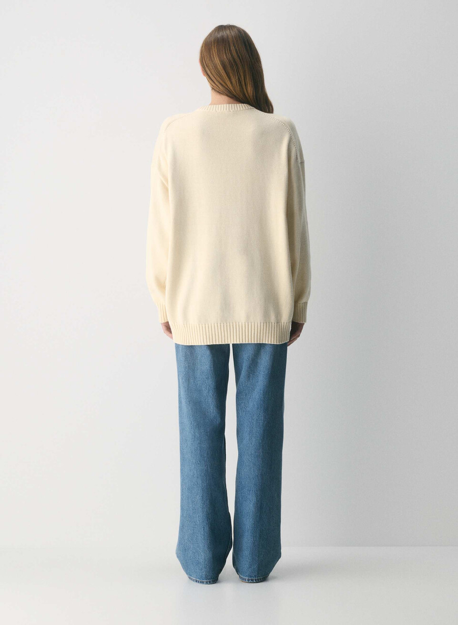 cotton charm peggy icon tröja sand dune vitbro