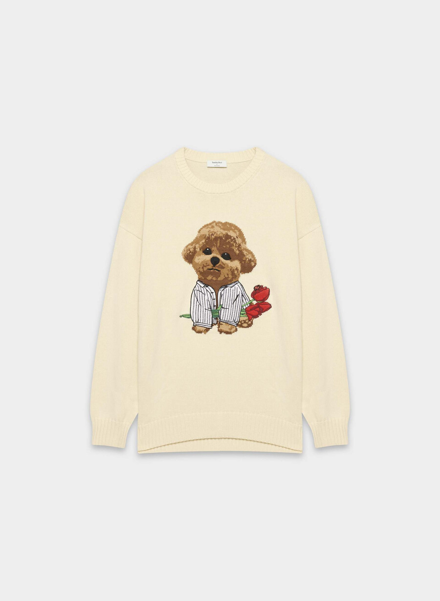 cotton charm peggy icon tröja sand dune vitbro