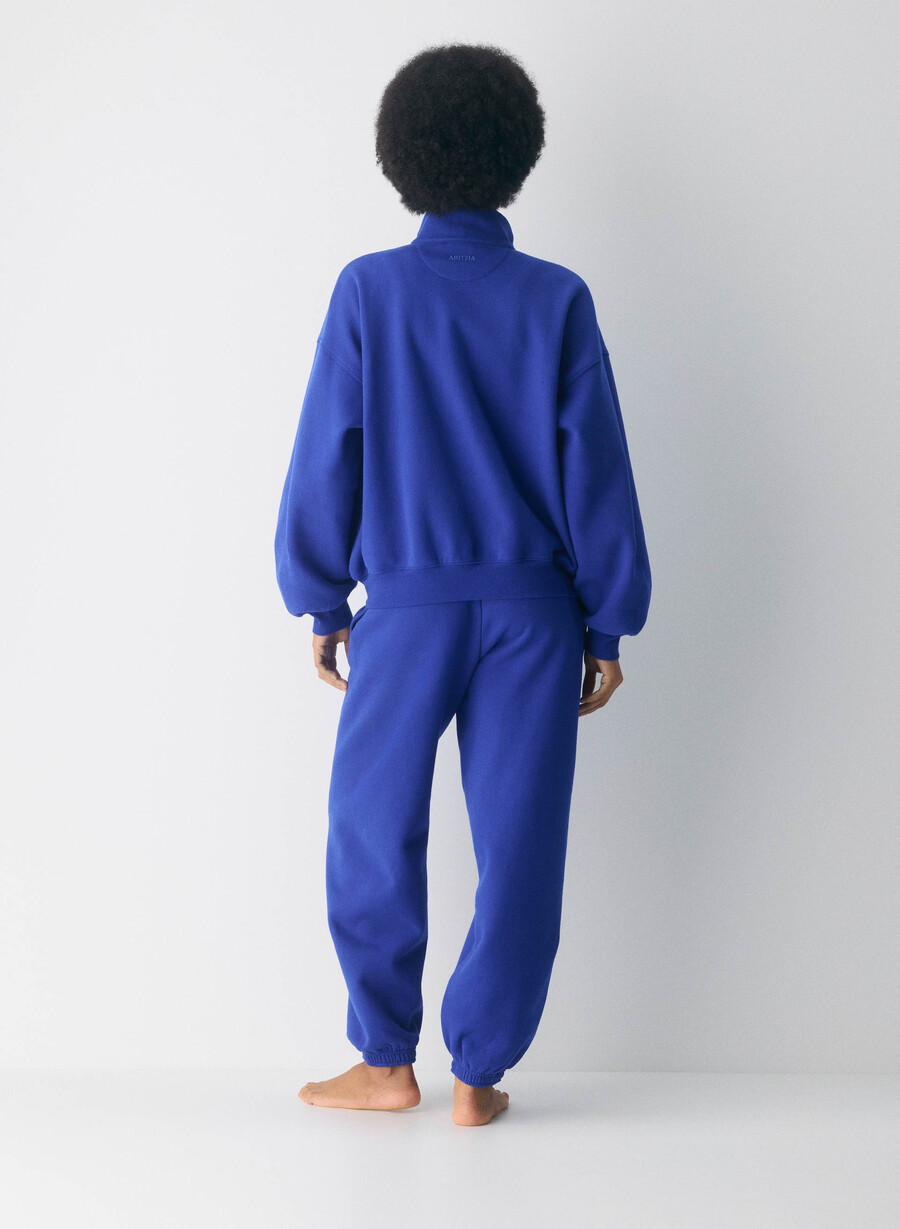 mysig fleece-tröja med dragkedja i ablaze blÅ