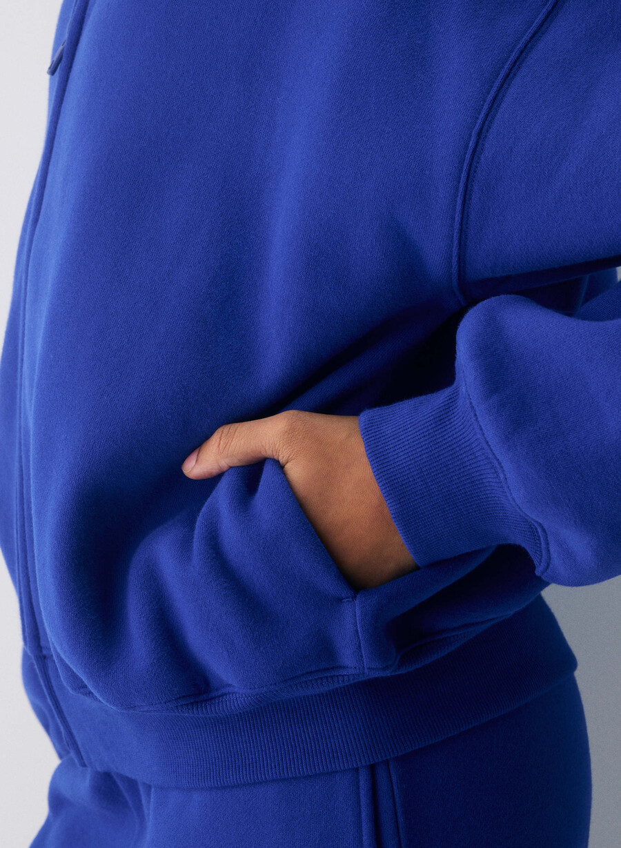 mysig fleece-tröja med dragkedja i ablaze blÅ