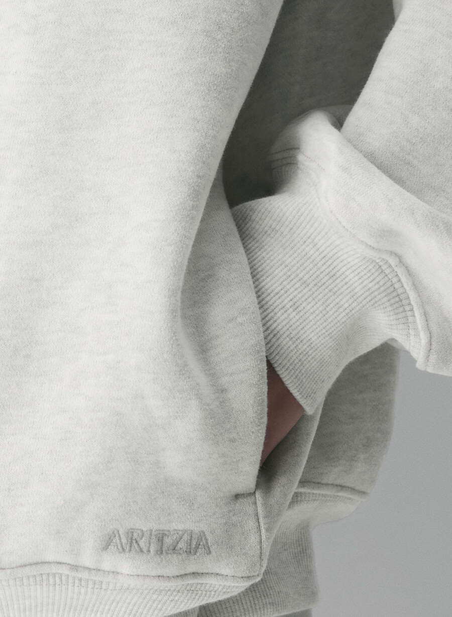mysig fleece-tröja med megatråck heather cloud white
