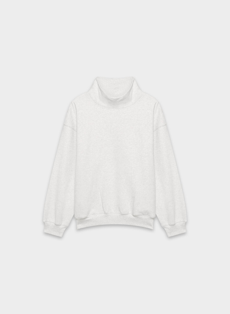 mysig fleece-tröja med megatråck heather cloud white