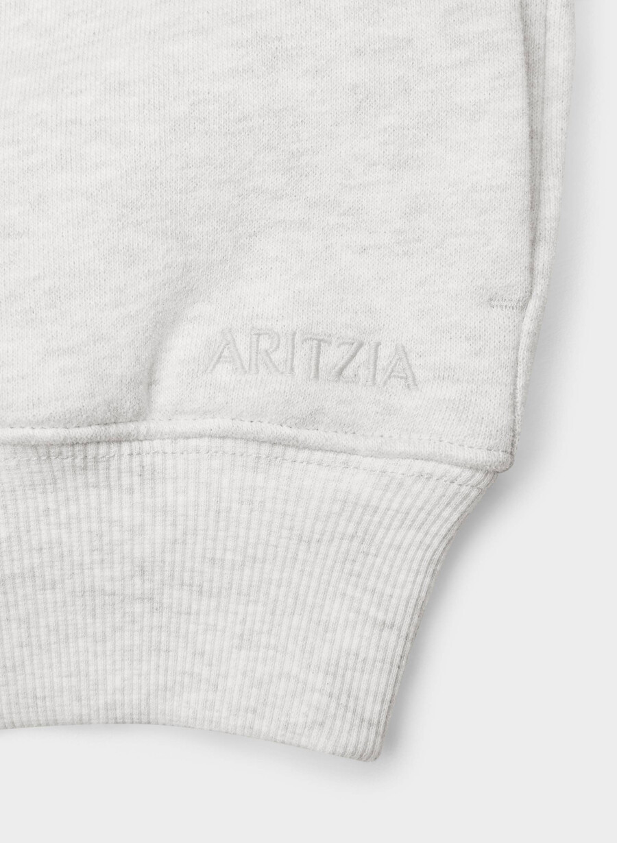 mysig fleece-tröja med megatråck heather cloud white