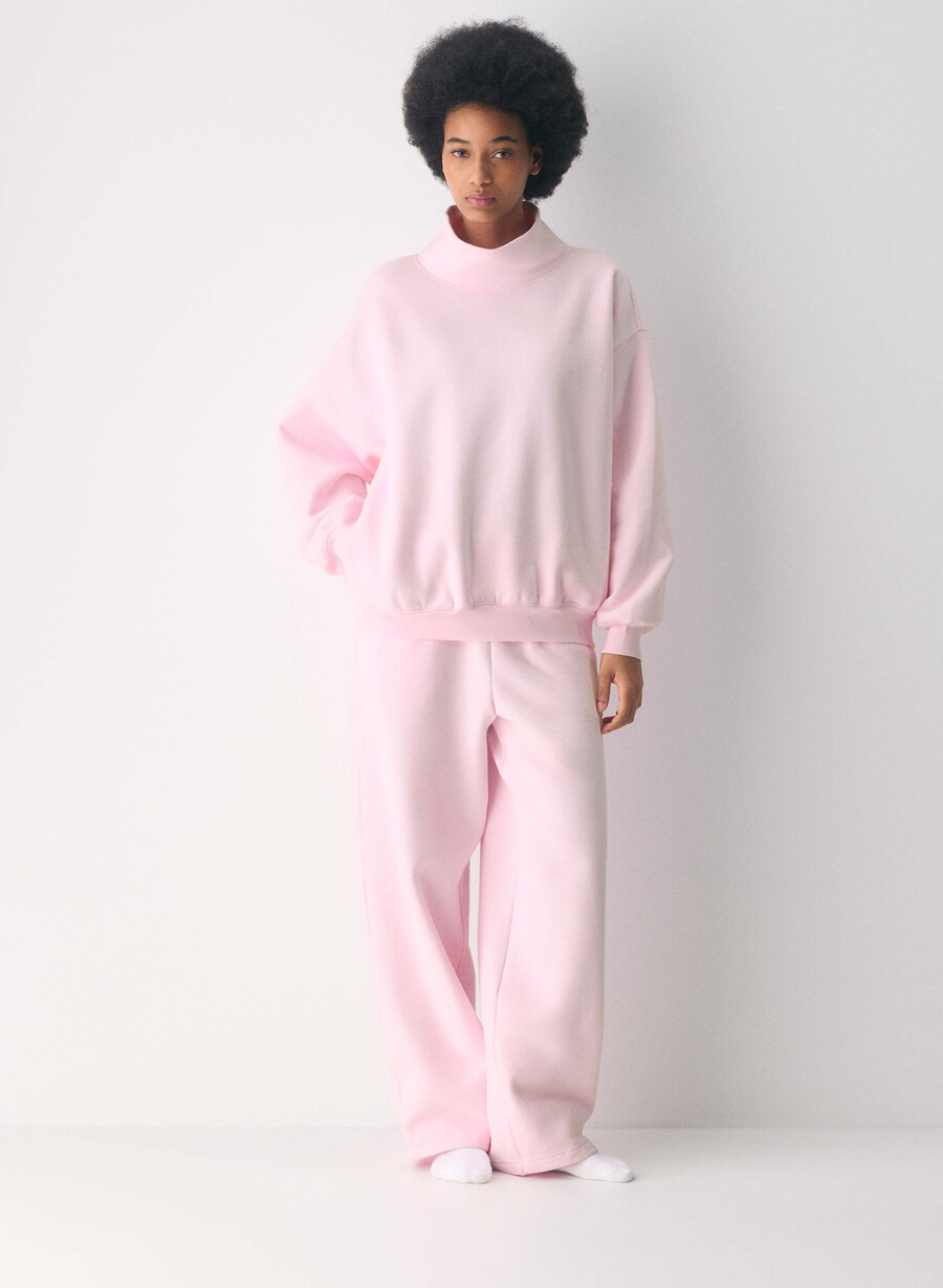 mysig sweatfleece mega funnel neck villa rosa