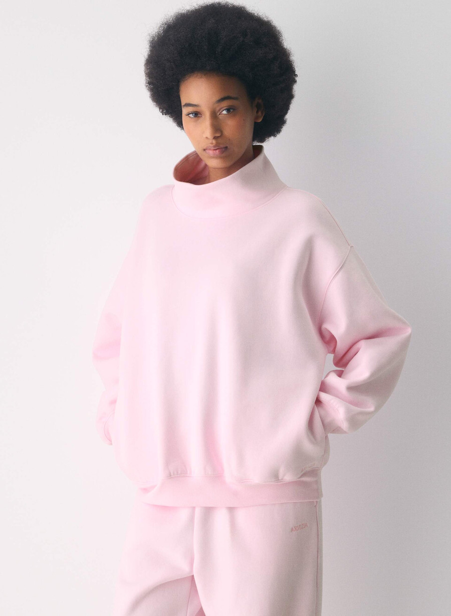 mysig sweatfleece mega funnel neck villa rosa
