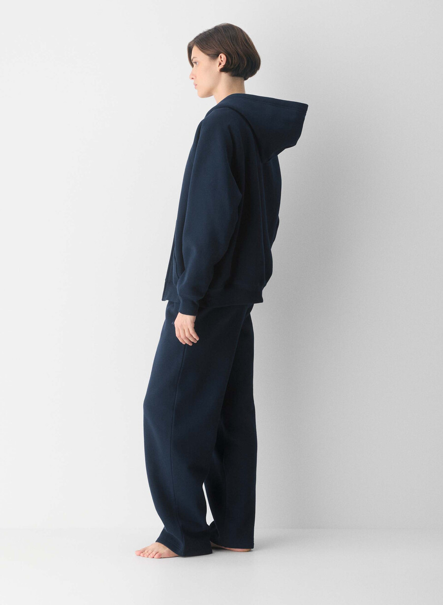 mysig fleece mega raglan dragkedja med huva admiral