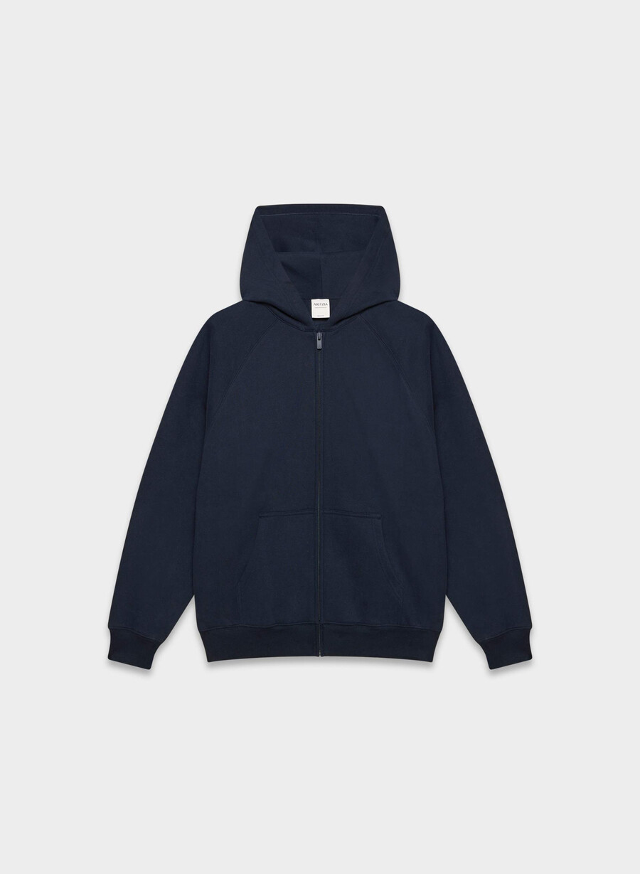 mysig fleece mega raglan dragkedja med huva admiral