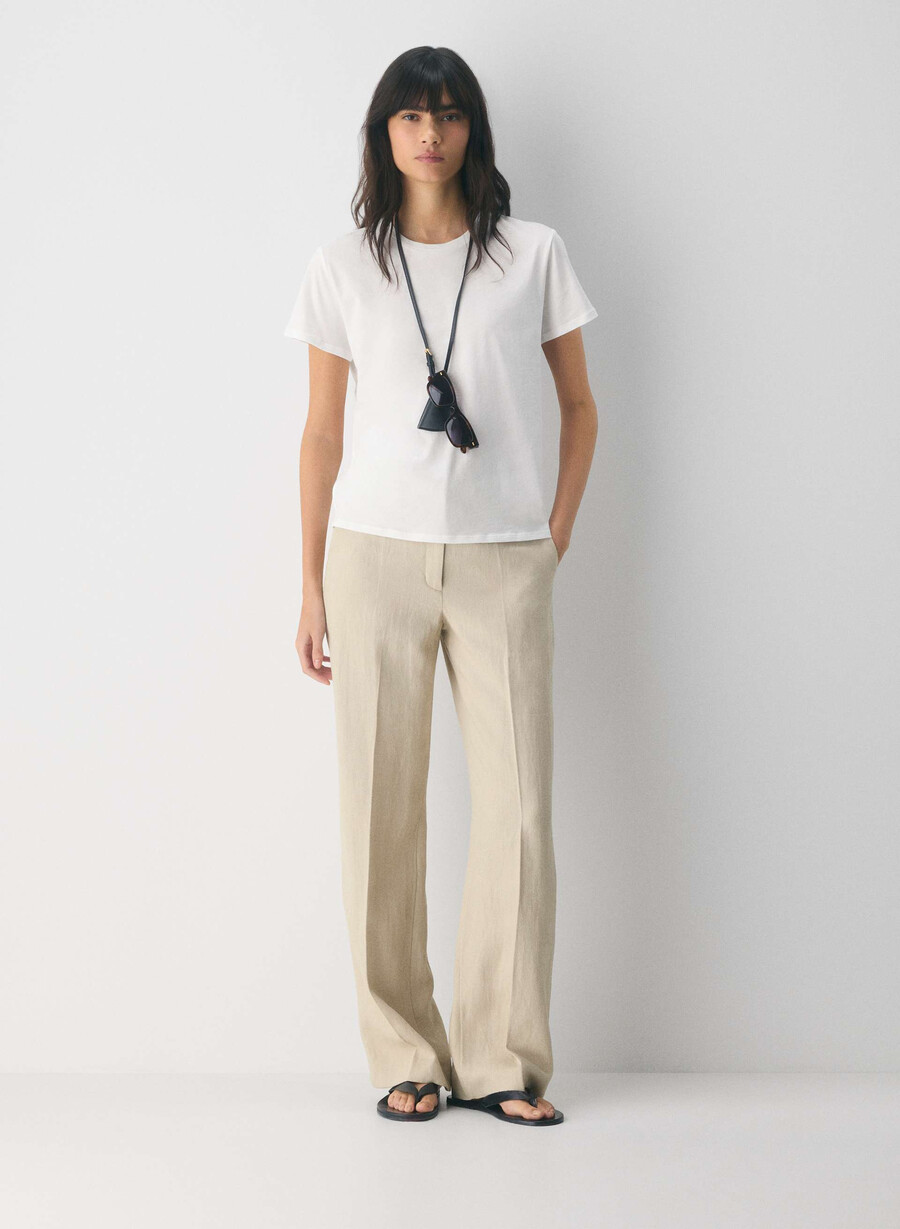 new agency byxa - linne pergament beige
