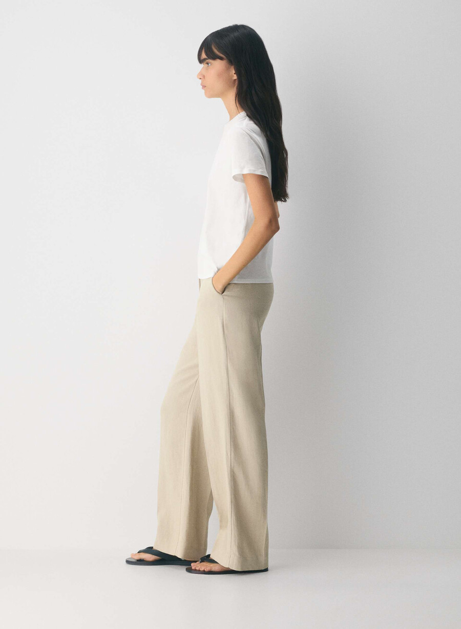 new agency byxa - linne pergament beige