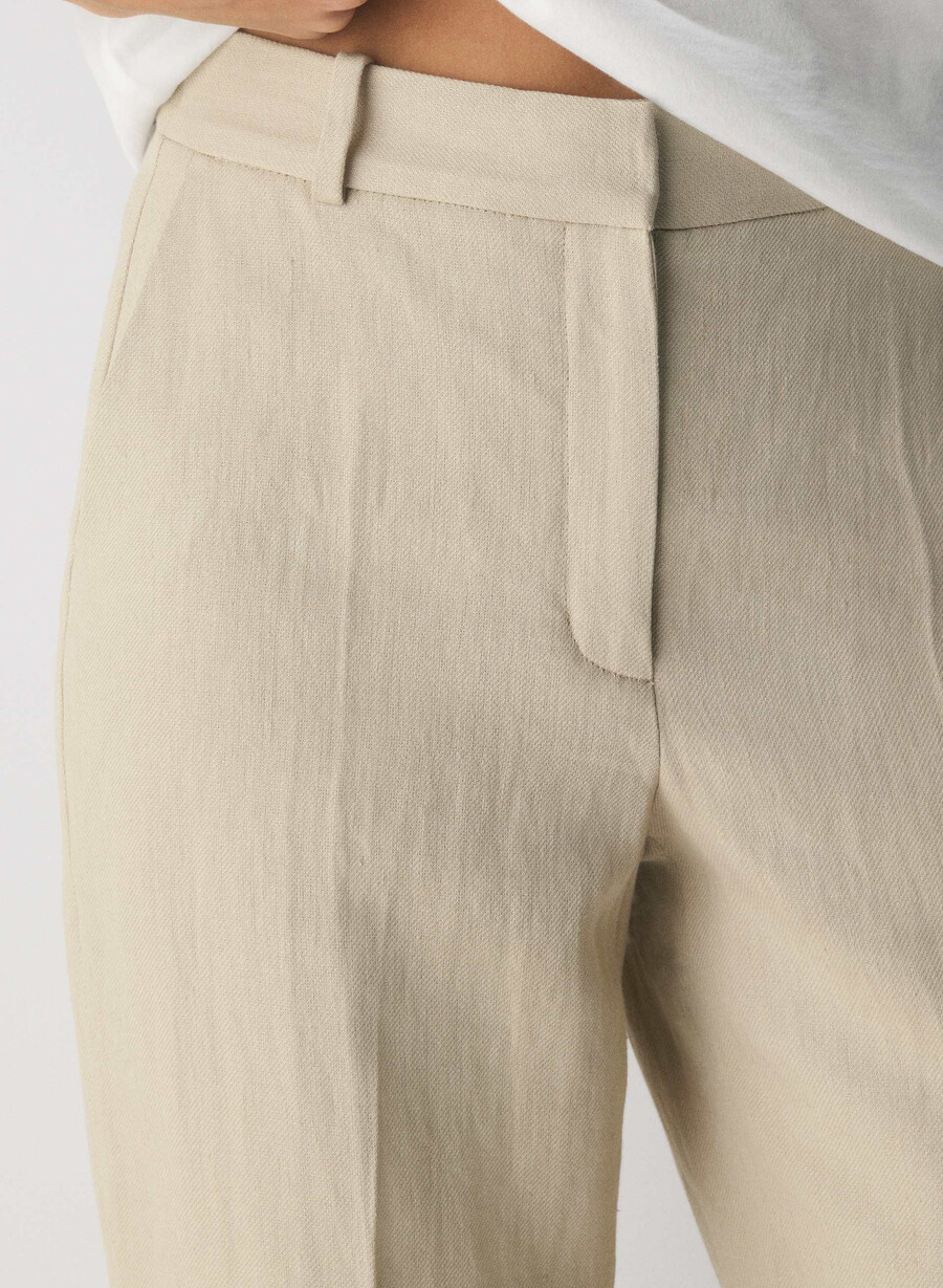 new agency byxa - linne pergament beige