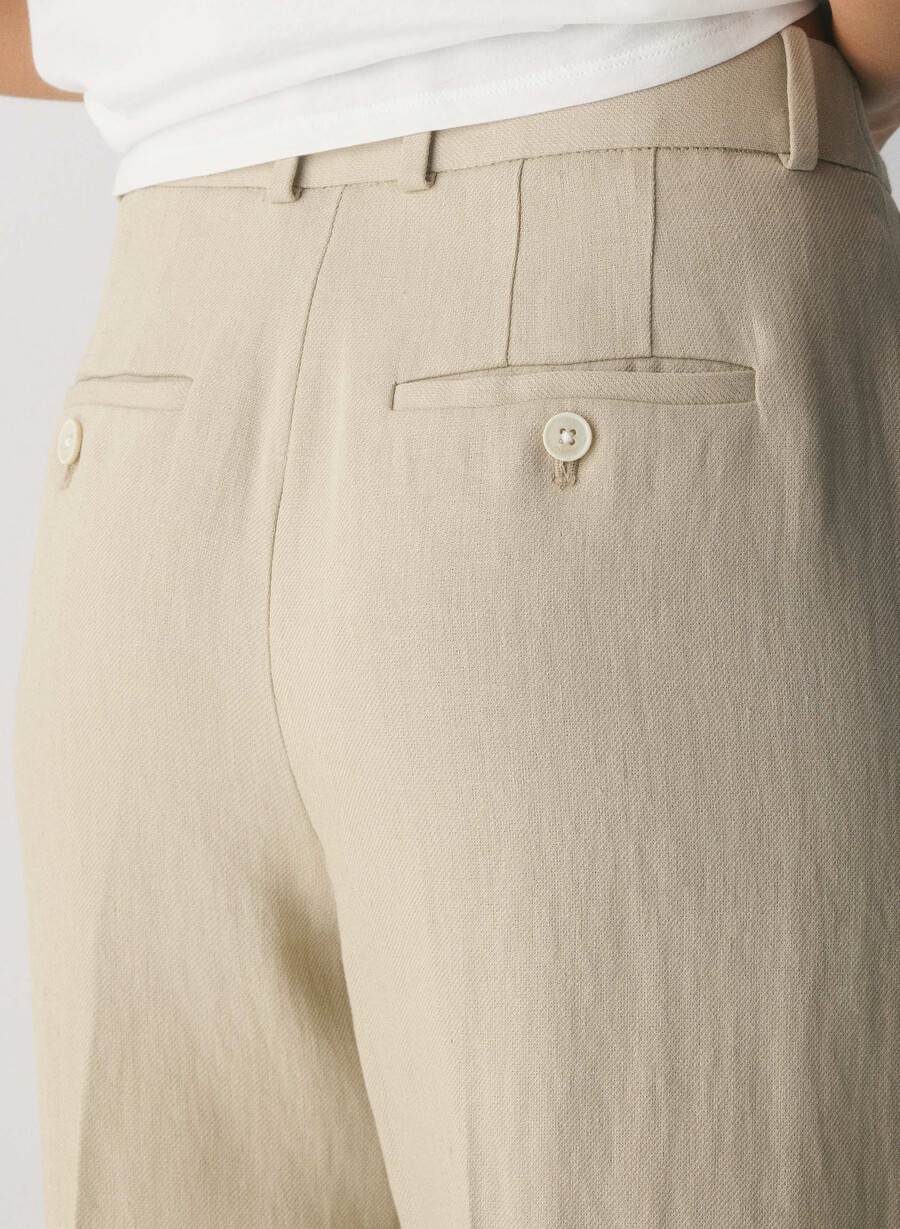 new agency byxa - linne pergament beige