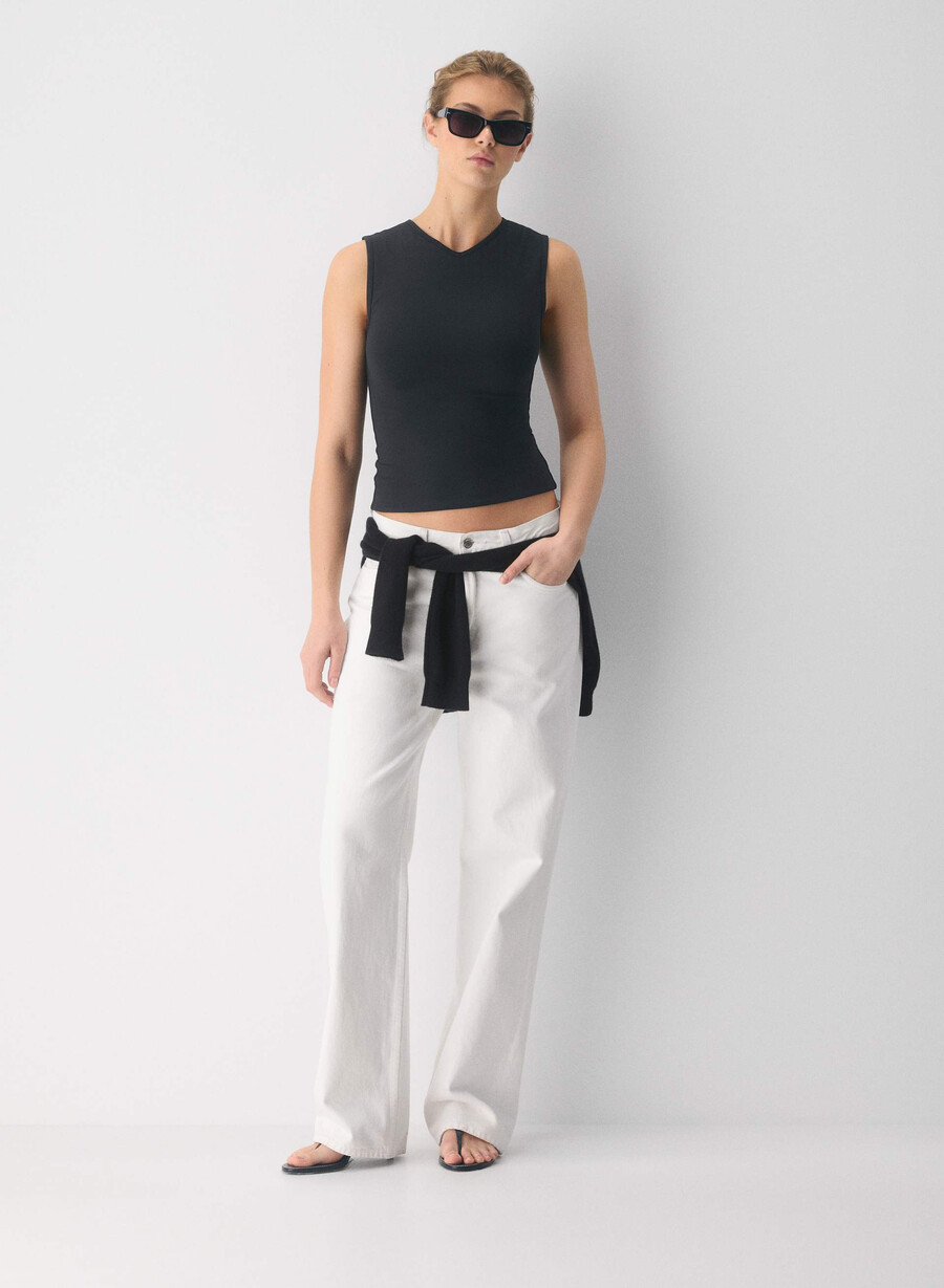 original contour flatter tanktop ljusvit