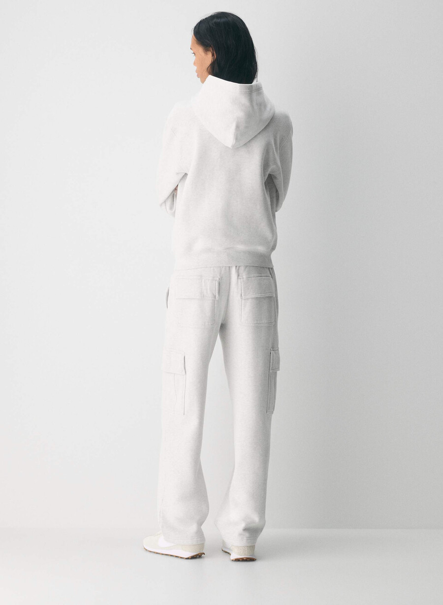 mysig fleece-huvtröja med perfekt passform admiralvit