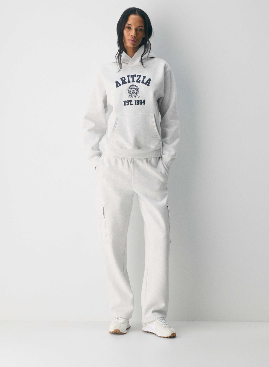 mysig fleece-huvtröja med perfekt passform h. cld vitadmiral