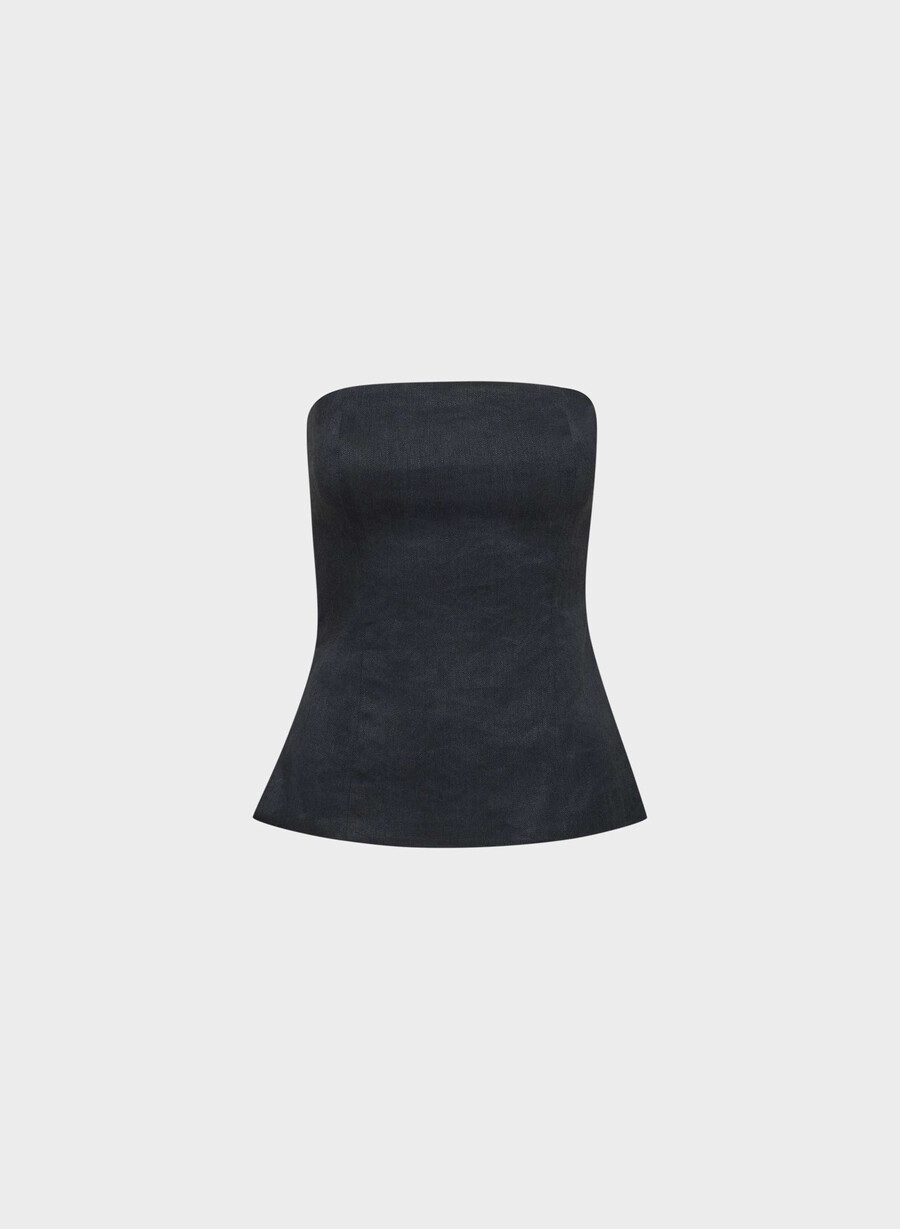 posh linne tub top mÖrk natt marinblÅ