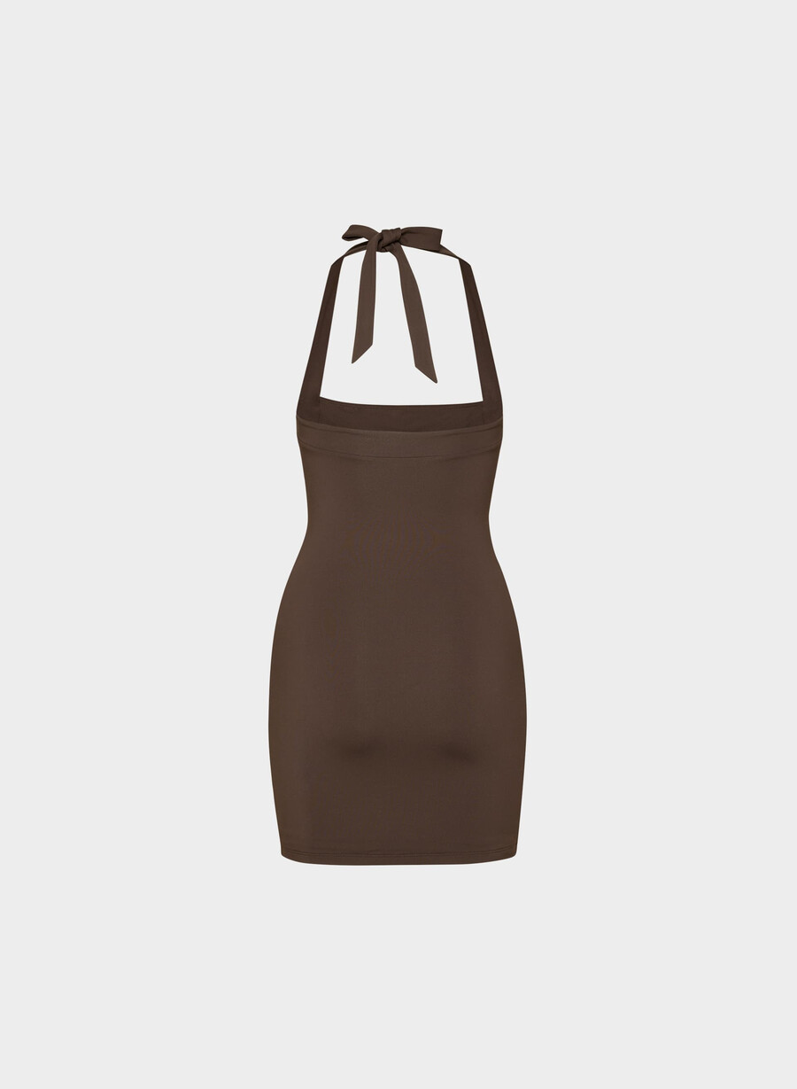 original contour optimum halterklänning rich mocha brun