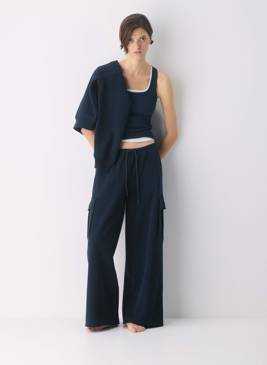 mysig fleece mega cargo flutter sweatpants admiral