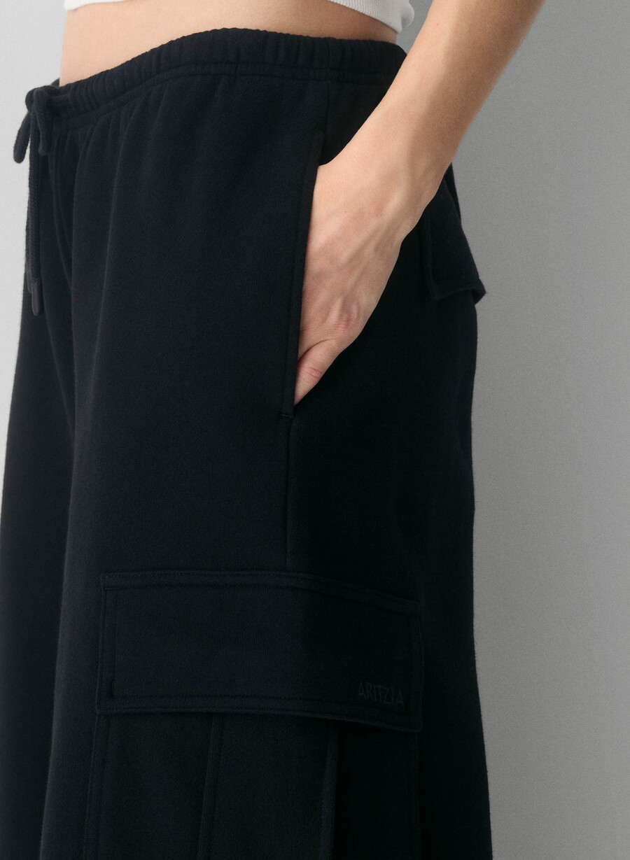 mysig fleece mega cargo flutter sweatpants svart