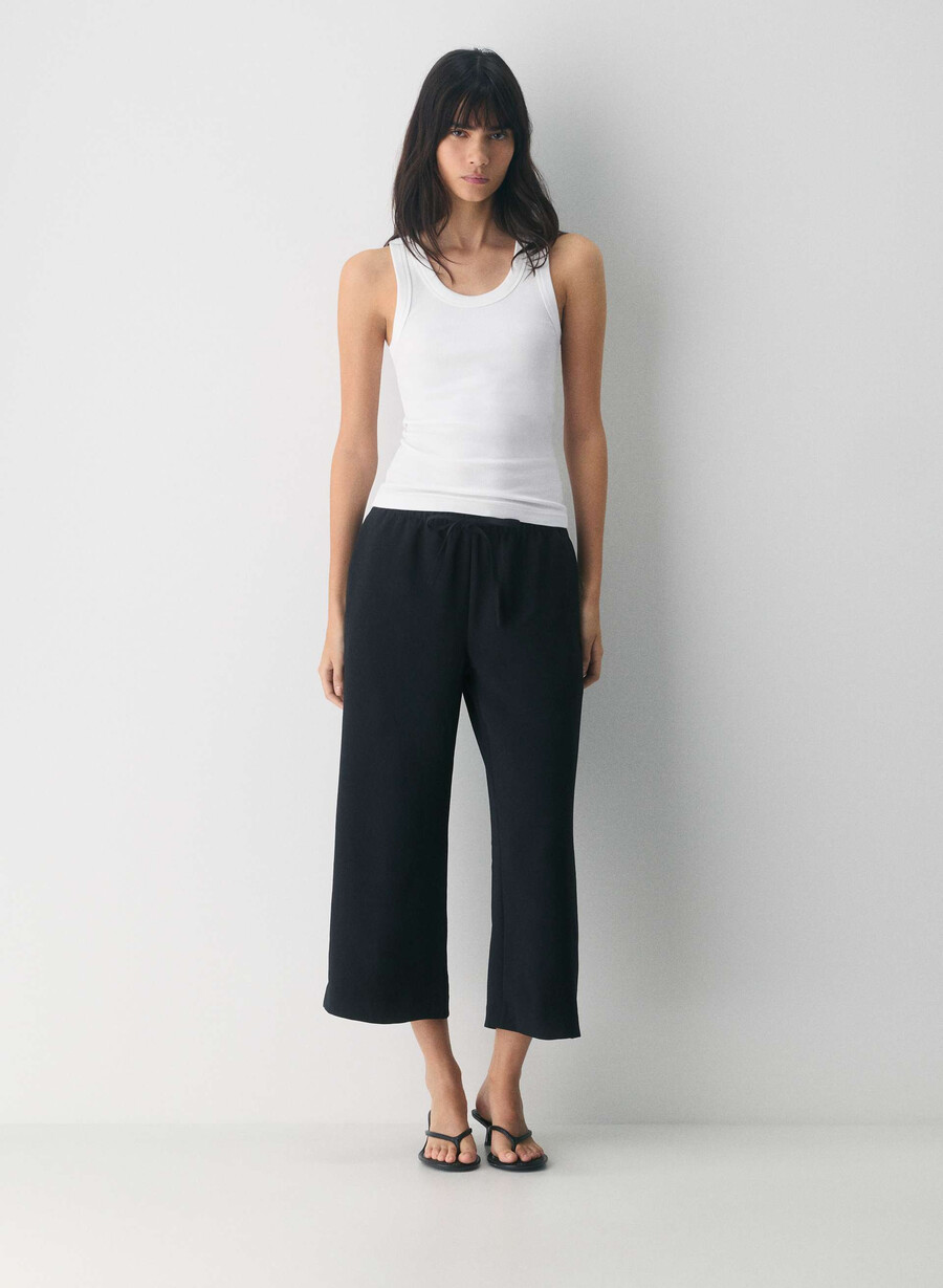 the lodge pant cropped - crepette svart