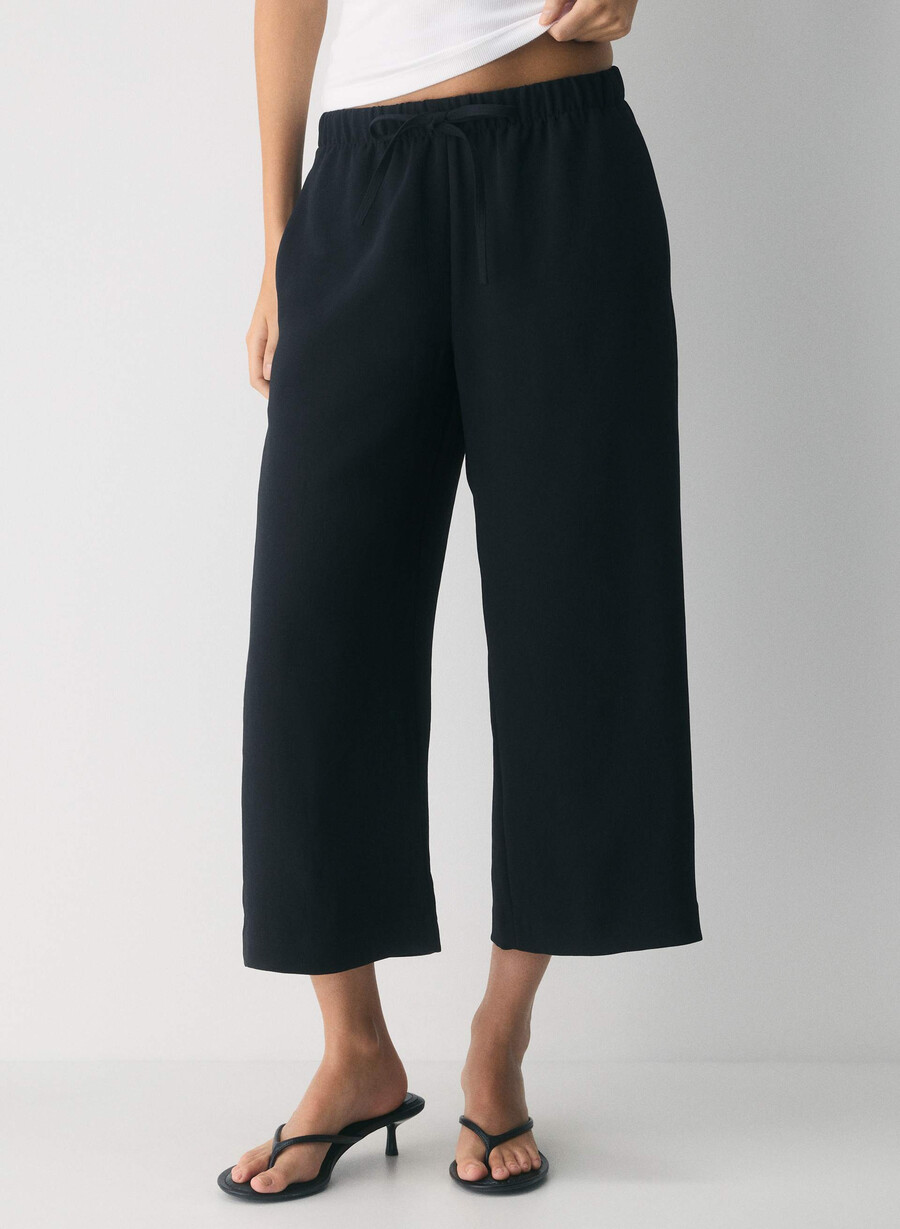 the lodge pant cropped - crepette svart