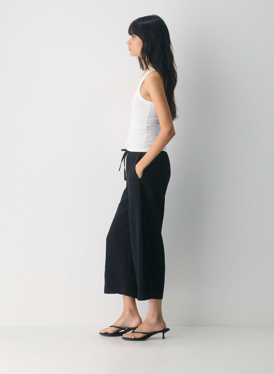 the lodge pant cropped - crepette svart