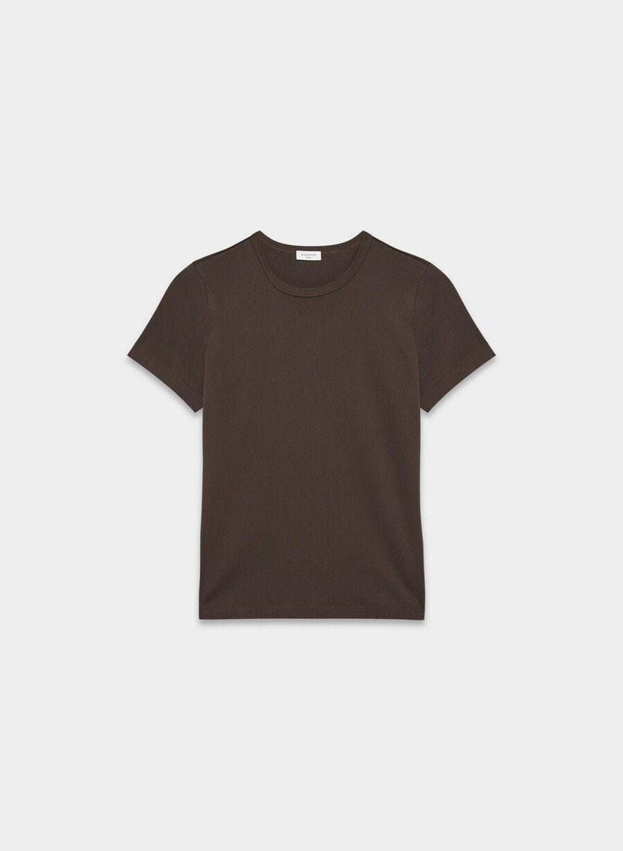 interlock cotton wirth t-shirt mokkabrun
