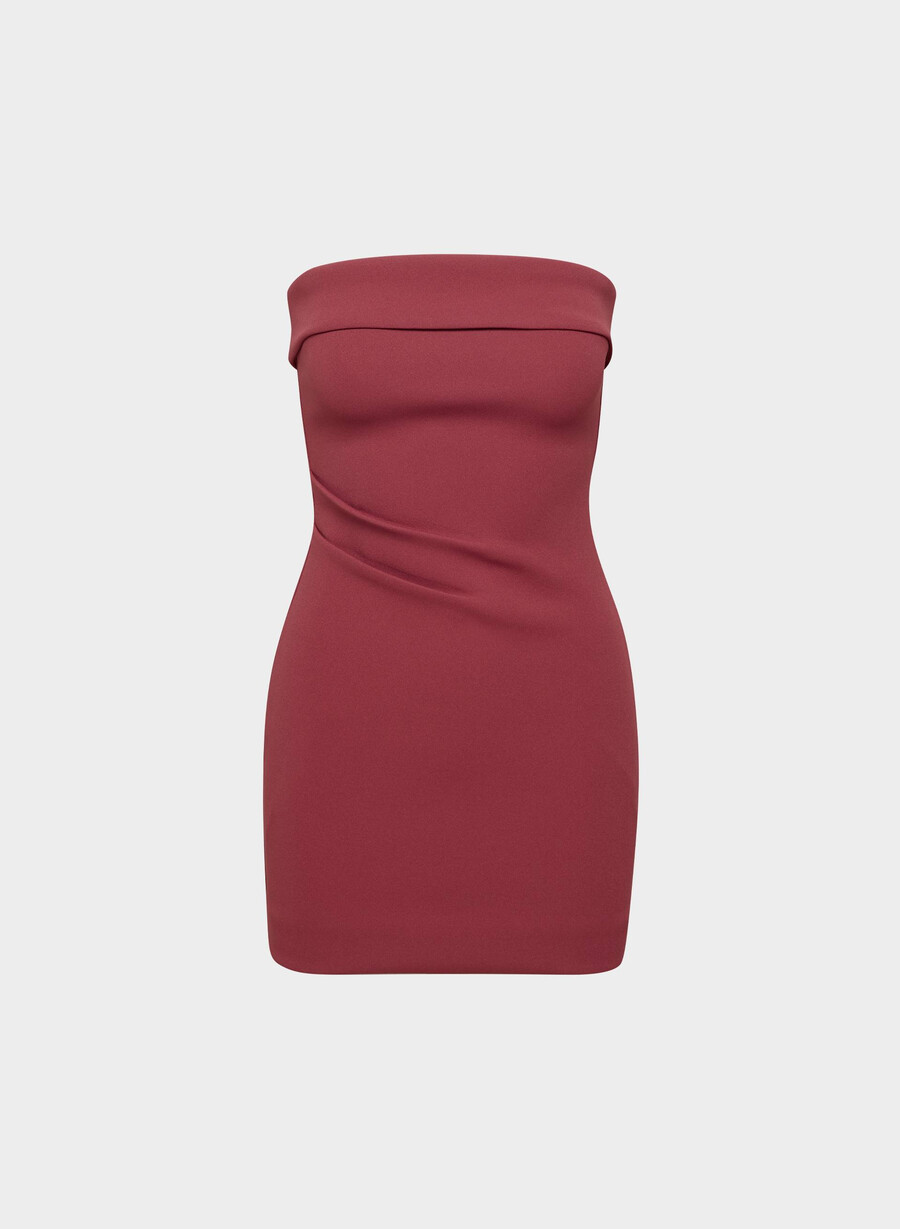 figureknit blickfångande miniklänning cordovan