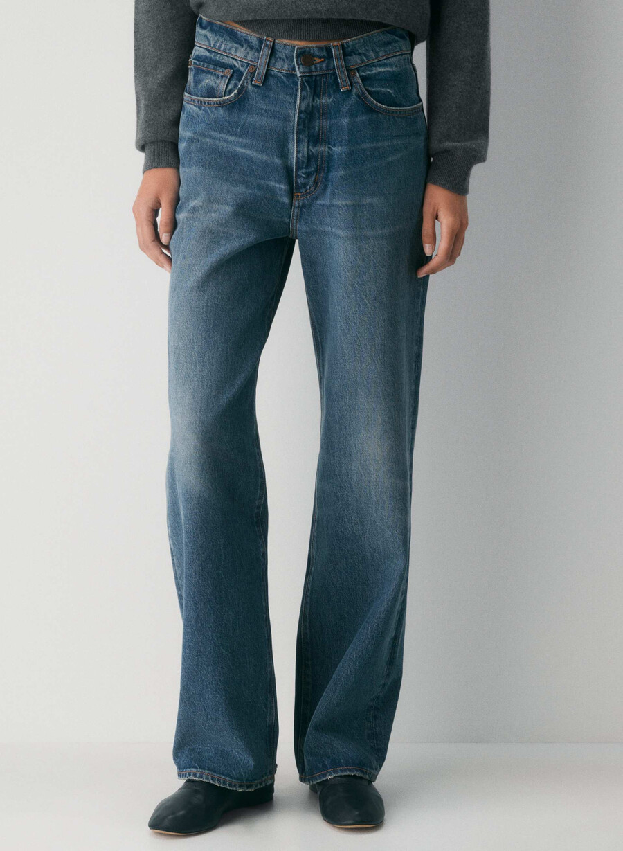 denim forum cleo relaxed high-made wide jeans vintage mörkblå